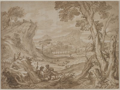 Krajina s pastýři, c. 1700. od Domenico I Piola
