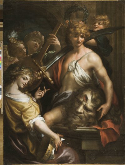 Davidův triumf (olej na plátně) od Domenico I Piola