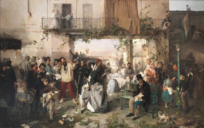 Zprávy o míru z Villafrancy od Domenico Induno