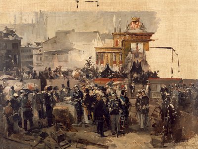 Položení základního kamene Galleria Victor Emmanuel II v Miláně, 7. března od Domenico Induno