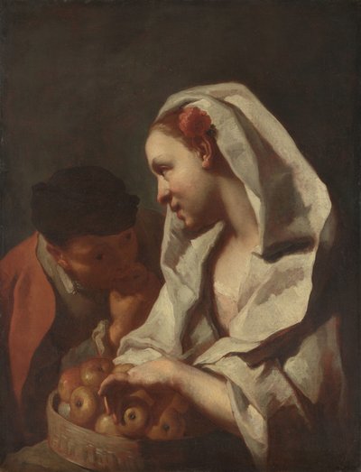 Dívka Prodej ovoce od Domenico Maggiotto (attributed to)