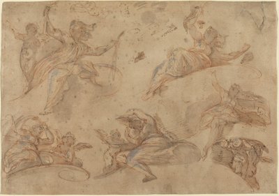 Alegorické figury při pohledu zdola od Domenico Maria Canuti