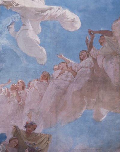 Nanebevzetí, freska od Domenica Morelliho (1823-1901), strop královské kaple Assunta, královský palác v Neapoli (Seznam světového dědictví UNESCO od Domenico Morelli