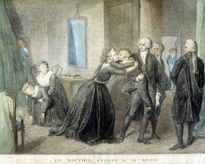 Delfín Louis byl unesen své matce Marie Antoinettě (v jejich chrámovém vězení), 1. července od Domenico Pellegrini
