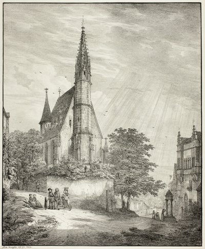 Kostel Kiderich v Rheingau od Domenico Quaglio