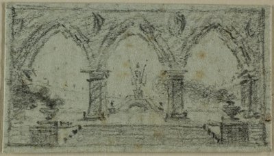 Veranda s gotickými oblouky od Domenico Quaglio