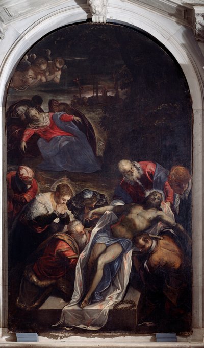 Depozice u hrobu (obraz od Domenico Robusti Tintoretto