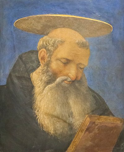 Hlava tonzurovaného vousatého světce, kolem 1440-44 (tempera na dřevě) od Domenico Veneziano