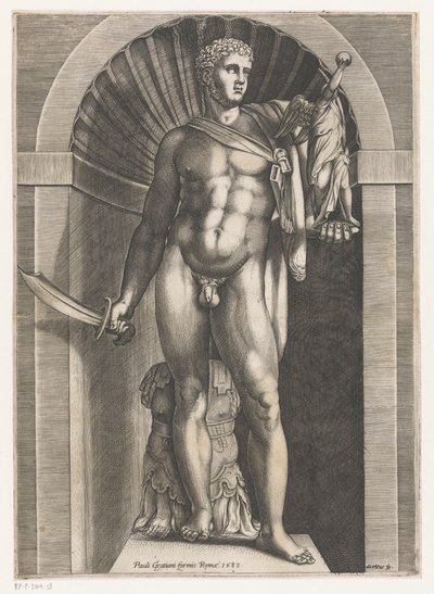 Socha válečníka Speculum Romanae Magnificentiae (název série) od Domenico Vito
