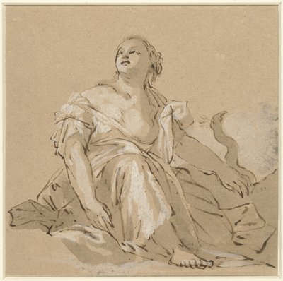 Sedící Juno na oblacích od Domenico Zanetti (attributed to)
