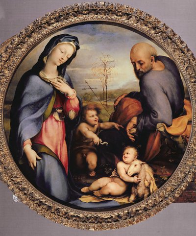 Svatá rodina s dítětem Janem Křtitelem, kolem roku 1515 od Domenico di Pace Beccafumi  