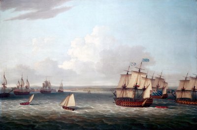 Sedmiletá válka (1756-1763): Britská flotila vstoupila do přístavu Havana (Kuba) 21. srpna. od Dominic Serres