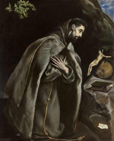 Svatý František se modlí, asi 1585. od Dominico El Greco