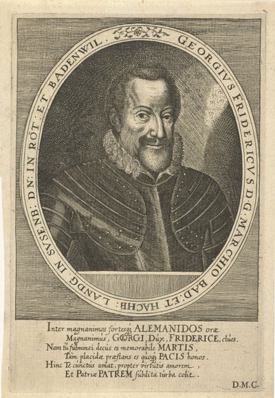 Jiří Fridrich z Baden-Durlachu 1573-1638, c. 1610 od Dominicus or Custodis Custos