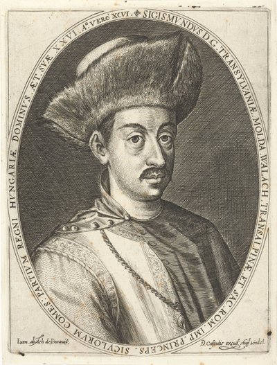 Zikmund Báthory 1572-1613, sedmihradský kníže. Z Atrium heroicum, Augsburg 1600-1602, 160 od Dominicus or Custodis Custos