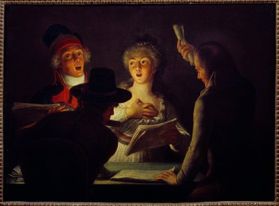 Francouzská revoluce: „Vlastenečtí pěvci““ Obraz Dominique Doncre (1743-1820) 1794 Ne. 0,45 x 0,61 m Paříž, Carnavalet Museum od Dominique Doncre