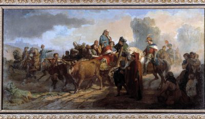 Šílenství Karla VI. (1368-1422). Malba Antoine Dominique Magauda (1817-1899) Olej na plátně cm 111x221 Kolekce P. Dumon povinná zmínka: Kolekce fondation greet de provence Marseille od Dominique Magaud