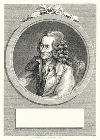 Voltaire, francouzský osvícenský spisovatel a filozof (rytina) od Dominique Vivant (after) Denon