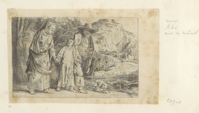 Kristus se vrací z chrámu s Josefem a Marií Recueil de quatre-vingt-cinq estampes originales (název série) od Dominique Vivant Denon (baron) (attributed to)