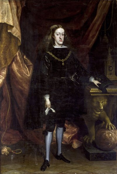 Baroko: Karel II Španělský, známý jako Ensorcele - Portrét Karla II Španělska od Carreno de Miranda, Juan (1614-1685) od Don Juan Carreno de Miranda