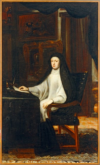 Marianna Rakouská, dcera Ferdinanda III., manželka Felipeho IV., jejího strýce ... od Don Juan Carreno de Miranda