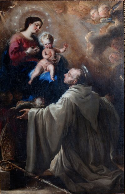 Farní muzeum. Malování. Svatý Bernard a Madona s dítětem. Olej na plátně. od Don Juan Carreno de Miranda