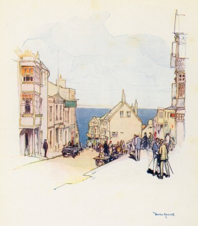 Otisk Lyme Regis (barevná litografie) od Donald (after) Maxwell