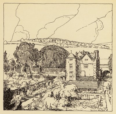 Cranborne Manor House (litografie) od Donald (after) Maxwell