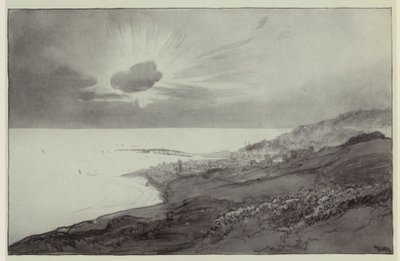 Lyme Regis z Charmouth Hills (litografie) od Donald (after) Maxwell