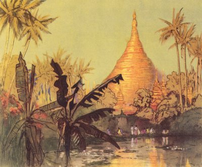Rangoon (barevná litografie) od Donald (after) Maxwell