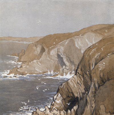Cornish pobřeží (barva litho) od Donald (after) Maxwell