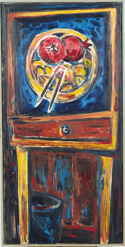 Vertikální aranžmá (olej na plátně) od Donald Jeffries Bear