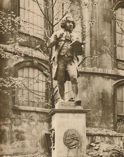 Dr. Johnson na svém podstavci, odkud vidí Fleet Street, c1935. od Donald McLeish