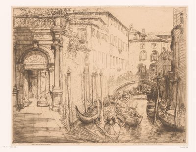 Pohled v Benátkách 1911 (Bílý palác) Bílý palác od Donald Shaw MacLaughlan (signed by artist)