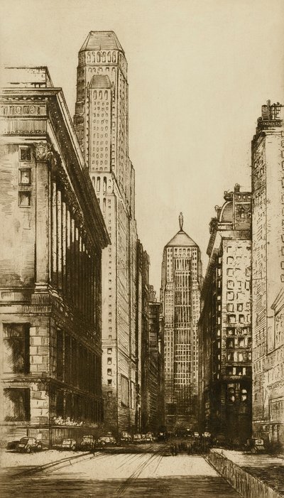 Chicago, srdce Chicaga (večer) od Donald Shaw MacLaughlan