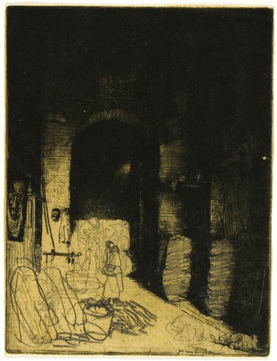 Interiér obchodu s dřevěným uhlím, Florencie od Donald Shaw MacLaughlan
