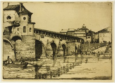 Ponte Ticino, Pavia od Donald Shaw MacLaughlan