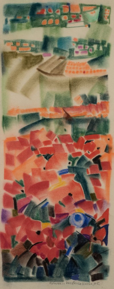 Vlčí máky, 2005 (pastel na sametovém papíře) od Donatella Merlo