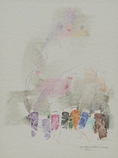 Vlákna, 2000 (barevné tužky na papíře) od Donatella Merlo