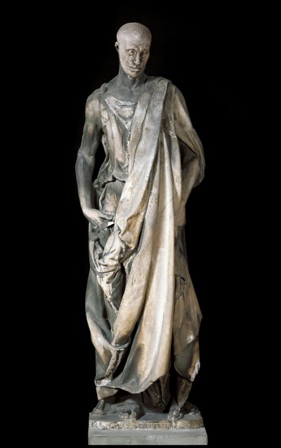 Abacuc (detto lo Zuccone) nebo Eliseo (Habacuc (Habaquq, Habakuk, Habakuk, Abakouk, Havakuk) nebo Elisee). Mramorová socha od Donatella (Donato di Niccolo di Betto Bardi od Donatello