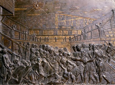 Itálie, Padova, bazilika svatého Antonína Paduánského, sv. Antonín léčí nohu mládí, od Donatella (cca 1386-1466), reliéf od Donatello
