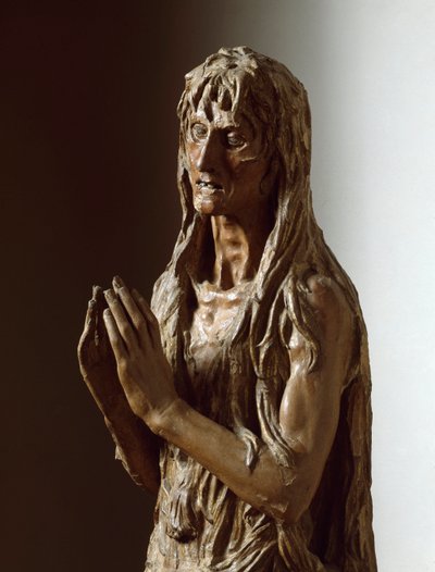 Máří Magdalena. Polychromovaná dřevěná socha od Donatello