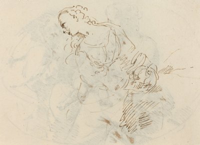 Ženská postava (kajícná Magdalena?) [verso] od Donato Creti