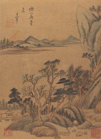 Krajiny a básně, 17. století, pravděpodobně po roce 1625. od Dong Qichang