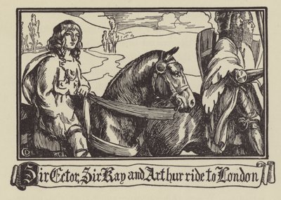 Sir Ector, Sir Kay a Arthur jedou do Londýna od Dora Curtis