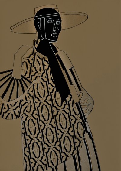 Žena v módě ve stylu art deco od Doris Schmitz