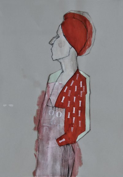 Žena s červeným turbanem od Doris Schmitz
