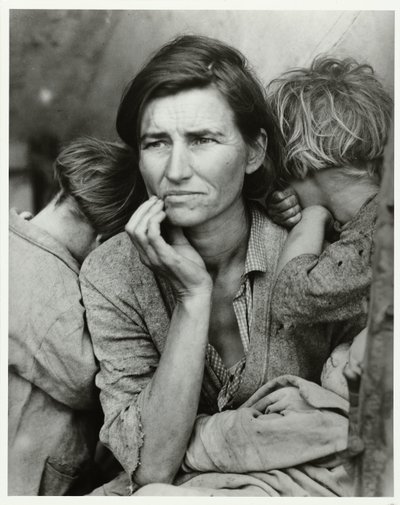 Portrét van Florence Owens Thompson Matka migrantka, 1936 (původní název) od Dorothea Lange