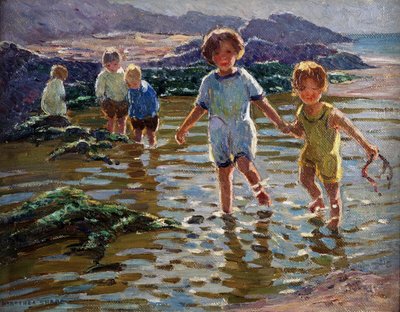 Děti si hrají (olej na plátně) od Dorothea Sharp