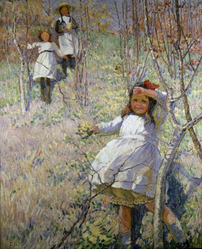 Trhání prvosenek (olej na plátně) od Dorothea Sharp